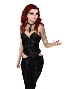 genç bir kadının 3d cg işleme