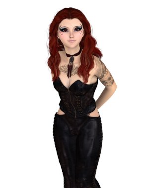 genç bir kadının 3d cg işleme