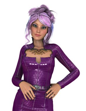 genç bir kadının 3d cg işleme