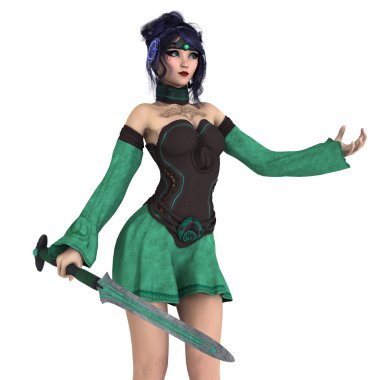 bir kadın savaşçı 3d cg render