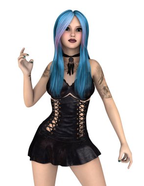 genç bir kadının 3d cg işleme