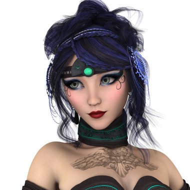 bir kadın savaşçı 3d cg render