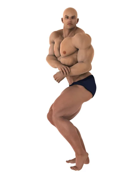 3D CG renderização de um construtor de corpo — Fotografia de Stock