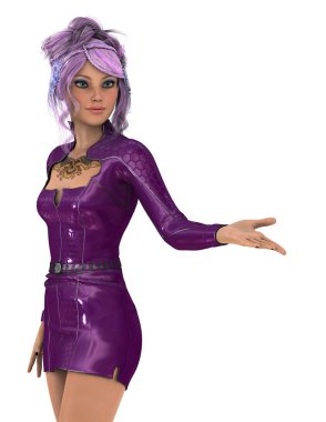 genç bir kadının 3d cg işleme