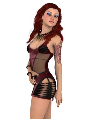 genç bir kadının 3d cg işleme