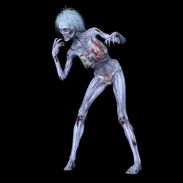 3D cg-rendering av en kvinnlig zombie — Stockfoto