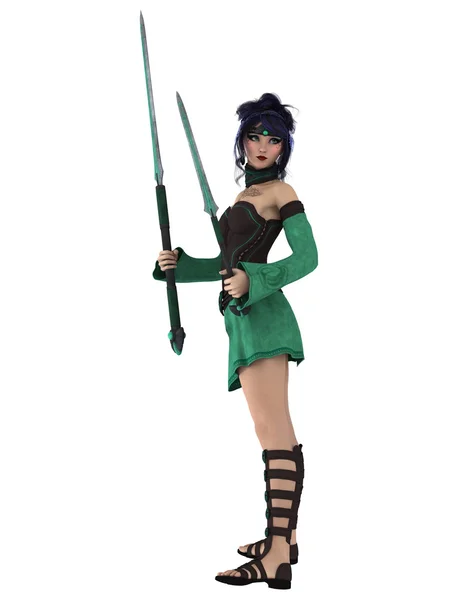 3D CG rendering of a female warrior — Stock Photo, Image