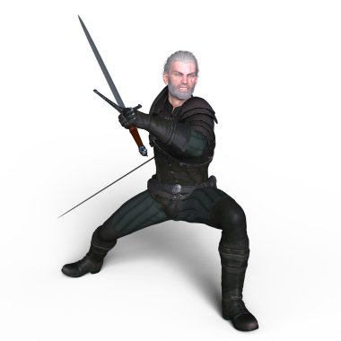 bir savaşçının 3d cg işleme