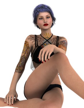 genç bir kadının 3d cg işleme