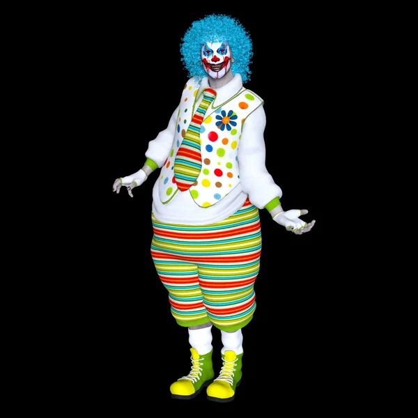 Rendering 3D CG di un uomo clown trucco — Foto Stock