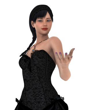 genç bir kadının 3d cg işleme