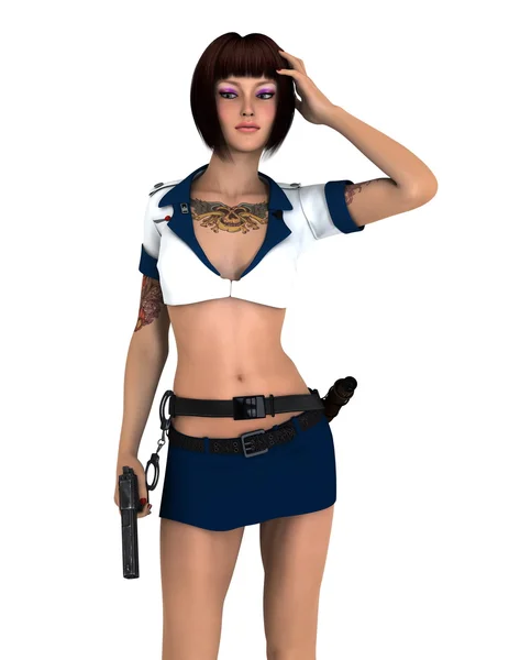3D CG renderização de uma guerreira — Fotografia de Stock