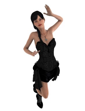 genç bir kadının 3d cg işleme