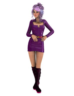 genç bir kadının 3d cg işleme