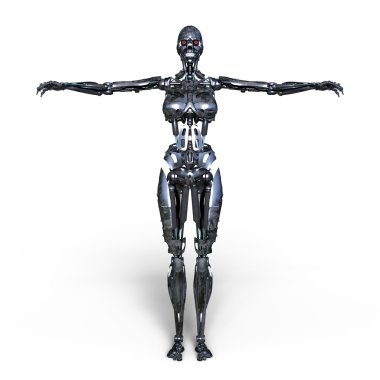 3d cg işleme bir kadın robot