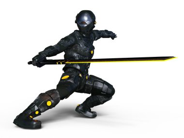 bir cyborg fencer 3d cg render