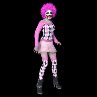 3d cg işleme bir palyaço makyaj kadın