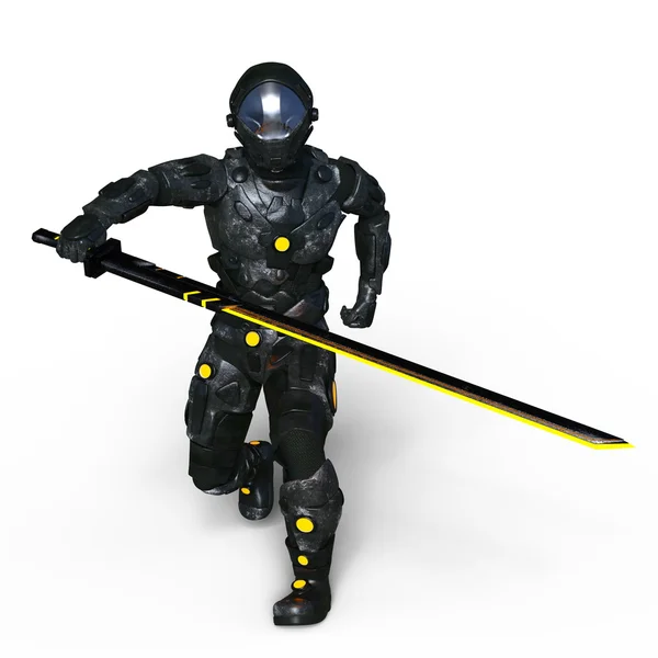 3D CG rendering of a cyborg fencer — Stock Photo, Image