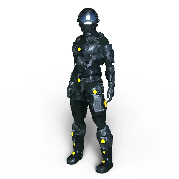 Rendering 3D CG di un cyborg — Foto Stock