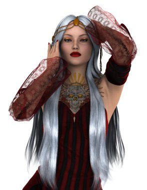 genç bir kadının 3d cg işleme