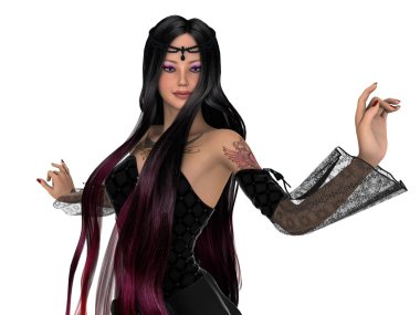 genç bir kadının 3d cg işleme