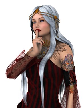 genç bir kadının 3d cg işleme