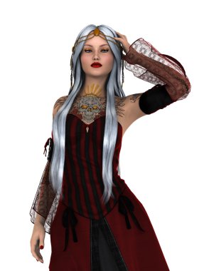 genç bir kadının 3d cg işleme