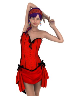 genç bir kadının 3d cg işleme