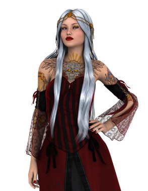 genç bir kadının 3d cg işleme