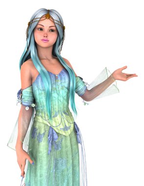 genç bir kadının 3d cg işleme