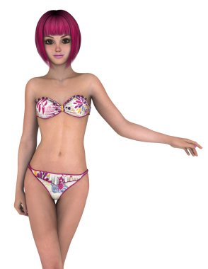 genç bir kadının 3d cg işleme