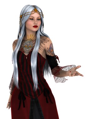 genç bir kadının 3d cg işleme