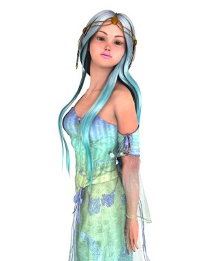 genç bir kadının 3d cg işleme