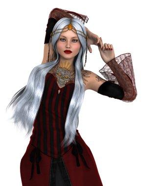 genç bir kadının 3d cg işleme