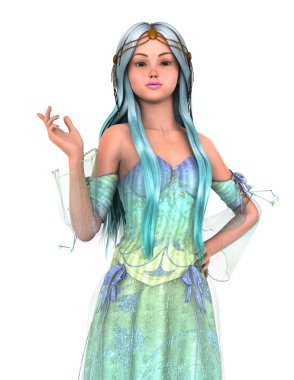 genç bir kadının 3d cg işleme