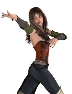 bir kadın savaşçı 3d cg render