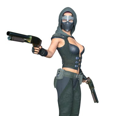 bir kadın savaşçı 3d cg render