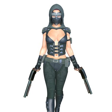 bir kadın savaşçı 3d cg render