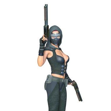 bir kadın savaşçı 3d cg render