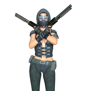 bir kadın savaşçı 3d cg render