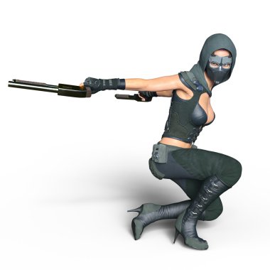 bir kadın savaşçı 3d cg render