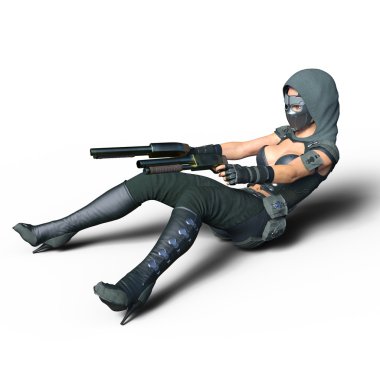 bir kadın savaşçı 3d cg render