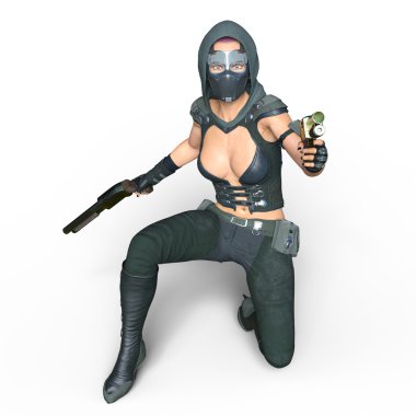 bir kadın savaşçı 3d cg render