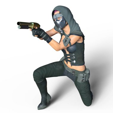bir kadın savaşçı 3d cg render