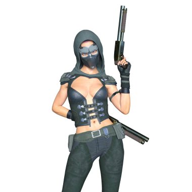 bir kadın savaşçı 3d cg render