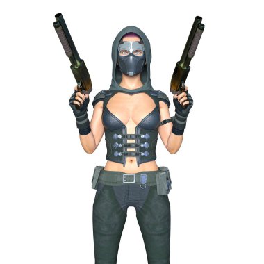 bir kadın savaşçı 3d cg render