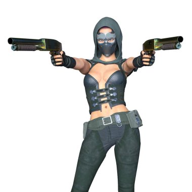 bir kadın savaşçı 3d cg render