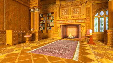 3d cg işleme bir oturma odası