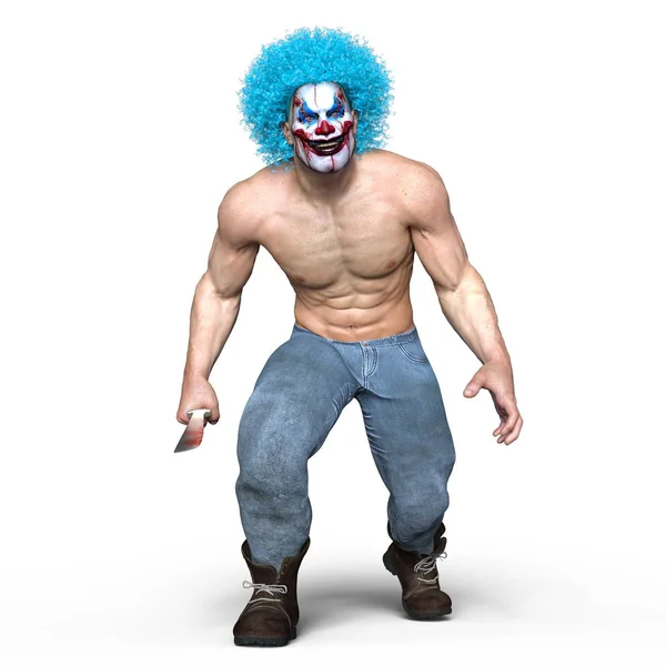 3D-cg-Darstellung eines Clown Make-up-Mannes — Stockfoto