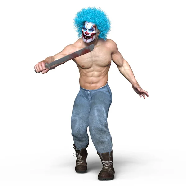 3D-cg-Darstellung eines Clown Make-up-Mannes — Stockfoto